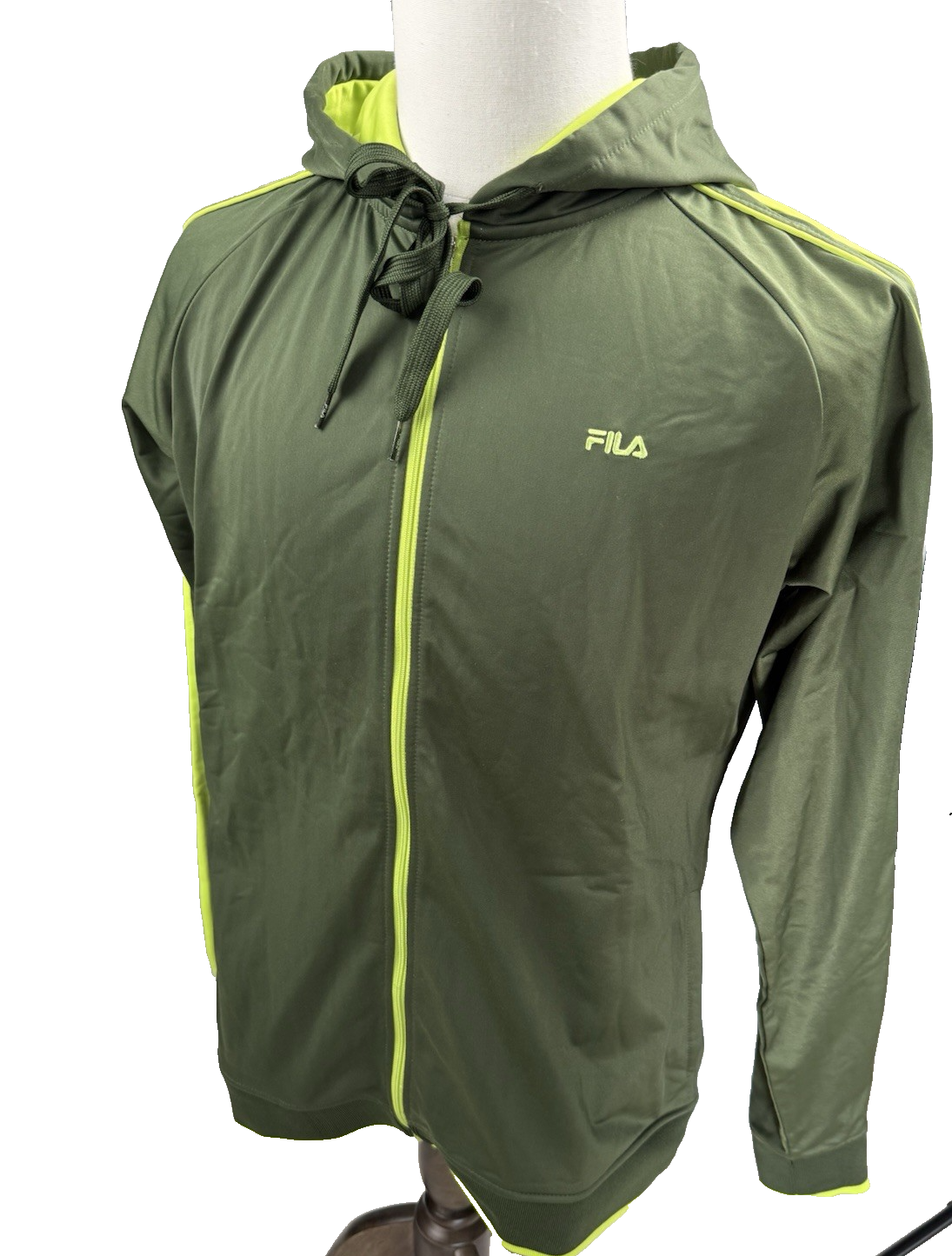 FILA Giacca da pista verde full zip VINTAGE Activewear retrò anni 90 uomo XL