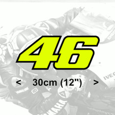 Rossi Number 46 FLUORESCENT YELLOW vinyl sticker (V2)  30cm 12"