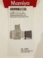 MAMIYA RB/RZ G-2 bellows lenshood INSTRUCTION ORIGINAL PRINT JAPAN/not copies 
