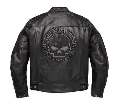 Harley-Davidson Reflective Skull Leder Jacke Gr. M Herren Motorrad Lederjacke