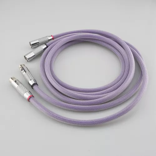 Pair 8N OCC Copper Balanced XLR Cable Carbon Fiber Plug HIFI Interconnect Cable - Picture 5 of 13