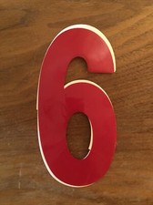 Vintage BMX Bicycle 6 Red Number Decals - 7 BMX MX Vinyl Sticker