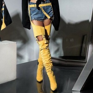 belted thigh high boots size 11