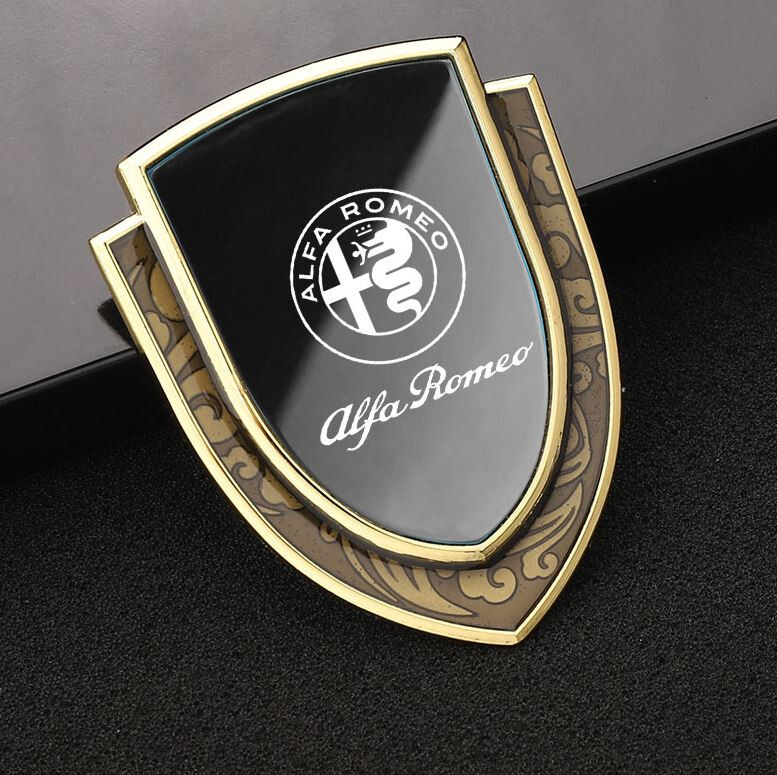 Apply Alfa Romeo Car Window Rear Trunk Side Emblem Sticker Decal Badge BlackGold