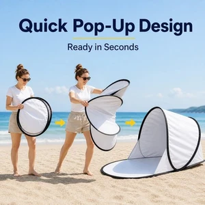 Tente de plage extérieure portable automatique, parasol, UV protection,