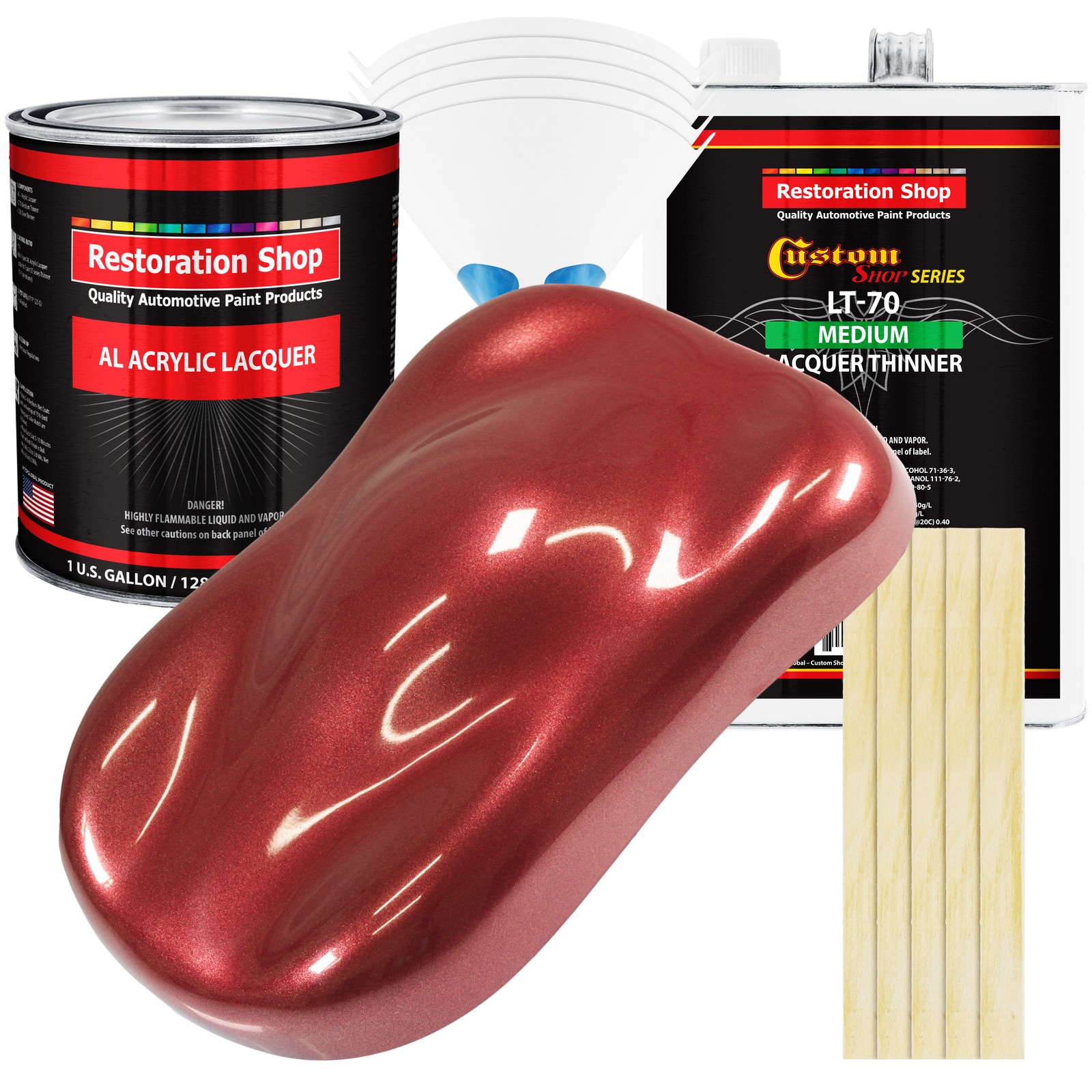 Firemist Red Acrylic Lacquer Gallon Auto Paint Kit with Medium Thinner