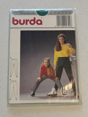 Burda 4724 Size 6-16 Girls Pants Vintage UNCUT