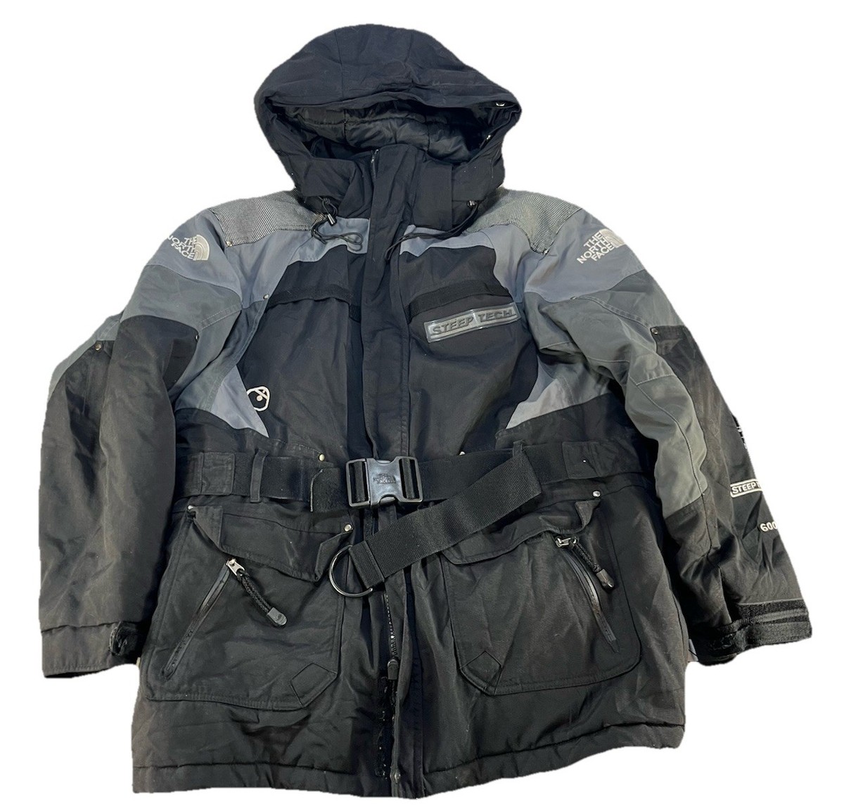 Vintage 90's North Face Steep Tech Jacket XL Black Gray Ski