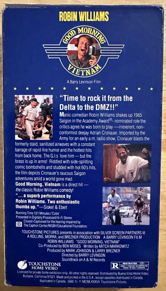 Good Morning, Vietnam (VHS) Robin Williams/Forest Whitaker ~ COMEDY ~ TESTED Foto 2 de 4