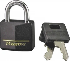 Master Lock 131T Covered Aluminum Keyed Alike Padlocks, 2 Pack, Black, 2 Count