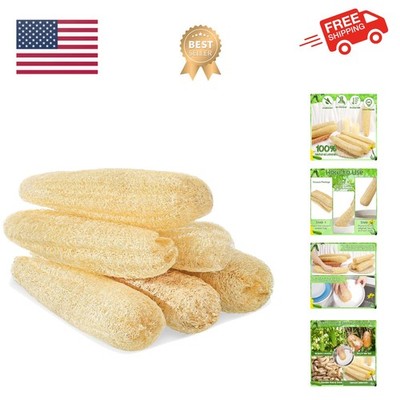 6 Pack Natural Loofah Sponge 15.7 Inch for Kitchen Bath & Body Scrub Organic ...