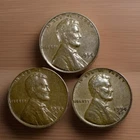 1954 P D S Lincoln Wheat Cents (3) Coins—These are average circulated or better!