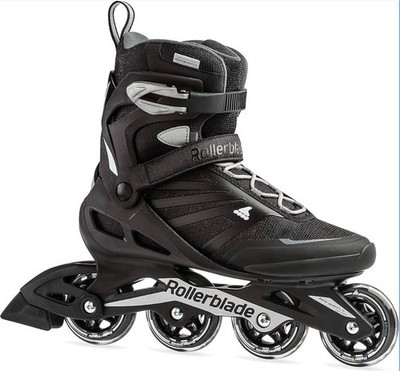 Men's Rollerblade Zetrablade Inline Skates Black Silver Adult Fitness Wheels