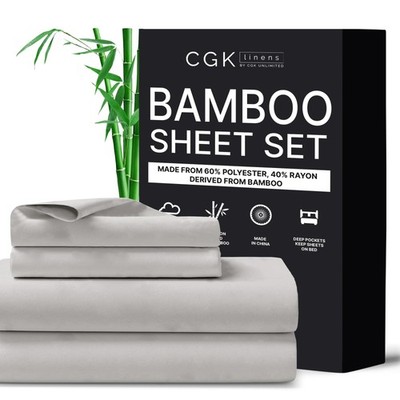 King Size Bed Set - Cooling & Breathable Blend - 60% Polyester 40% Rayon Deri...
