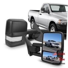 Towing Mirrors Compatible With 2014-2018 for Chevy/GMC Black - Running Light