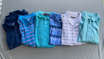 Assorted Brands Men's M Polo Shirt Lot of 6 Multicolor Short Sleeve Golf Work