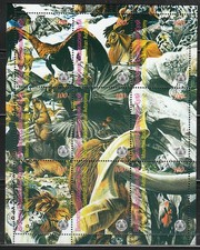 Feuillet souvenir de 9 timbres MNH WWF cerfs oiseaux animaux sauvages aigle **