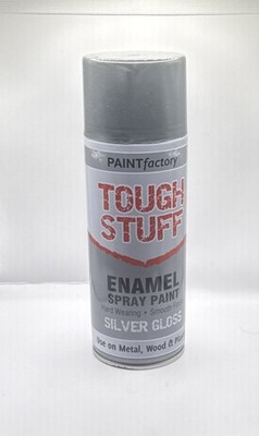 Emaille Effekt Silber Glanz Sprühfarbe Metall Holz Kunststoff Aerosol Spray 400ml