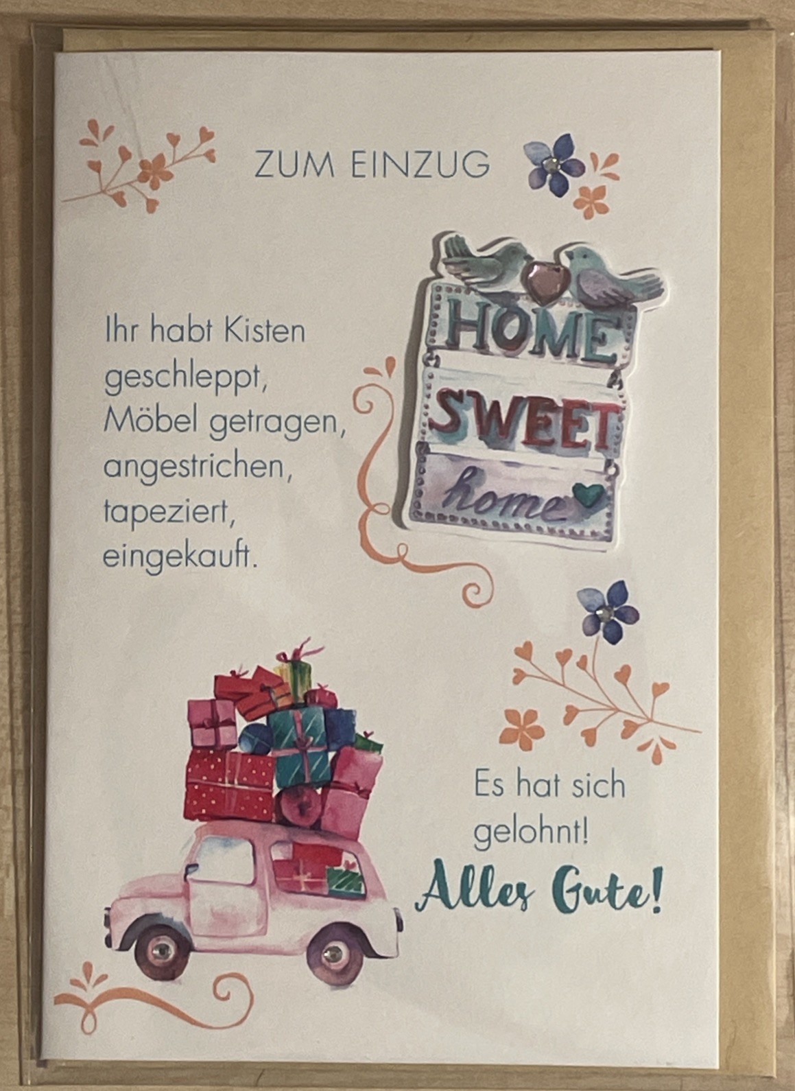 Kurt Eulzer Karte Willkommen in neuen Heim Zuhause Einzug Umzug Glückwünsche Ein