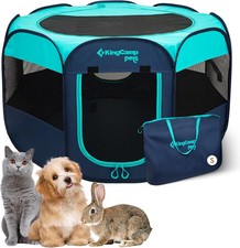 Portable Dog Playpen Foldable Pet Tent Crate Indoor Outdoor Green Small 29 Inch