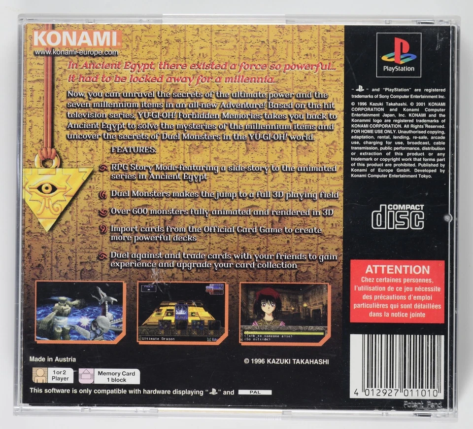 Yu-Gi-Oh! Forbidden Memories PS1 PAL CIB 2001 KONAMI RPG - Image 4 of 4