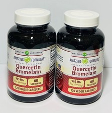 AMAZING FORMULAS QUERCETIN 965MG WITH BROMELAIN 240 VEGGIE CAPSULES  2 PACK 