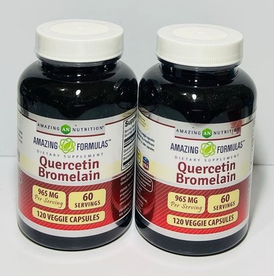 AMAZING FORMULAS QUERCETIN 965MG WITH BROMELAIN 240 VEGGIE  CAPSULES ( 2 PACK)