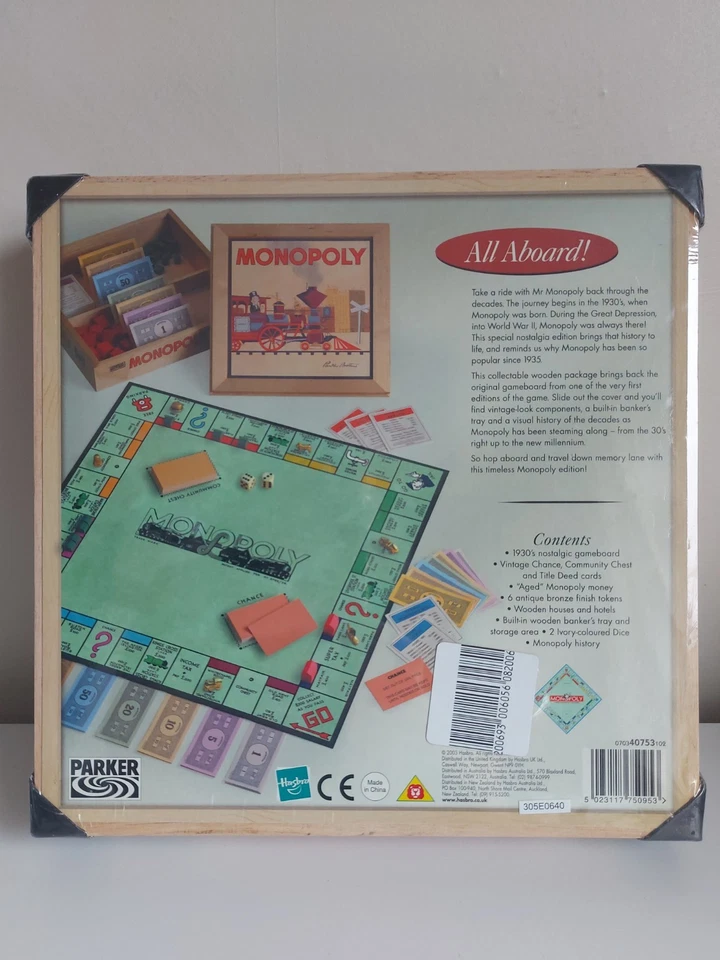 Monopoly Wooden Nostalgic Edition Board Game New Sealed - Image 2 of 3