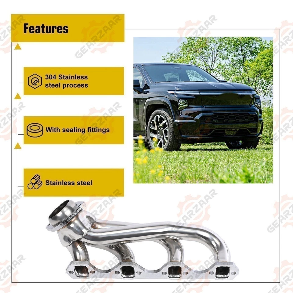 Cabezal de escape para 00-06 4,8 L 5,3 L V8 Chevy GMC Avalanche Silverado Sierra Tahoe Foto 4 de 4