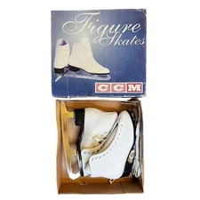 Vintage CCM Gold Medal Women’s Figure Skates Size 7 White w/Box – New Old Stock