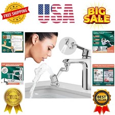 Patented 1080 Swivel Faucet-Extender Sink-Aerator - 2-Mode Splash Water Tap E...