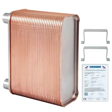 Heat Exchanger 3 In. X 7.5 In. 60 Plates Brazed Plate Heat Exchanger 316L 1/2 In