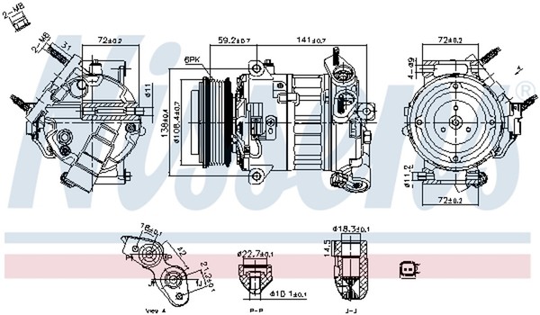 Kompressor Klimaanlage ** First FIT ** Nissens 890796 12V FüR Ford Transit V363-image