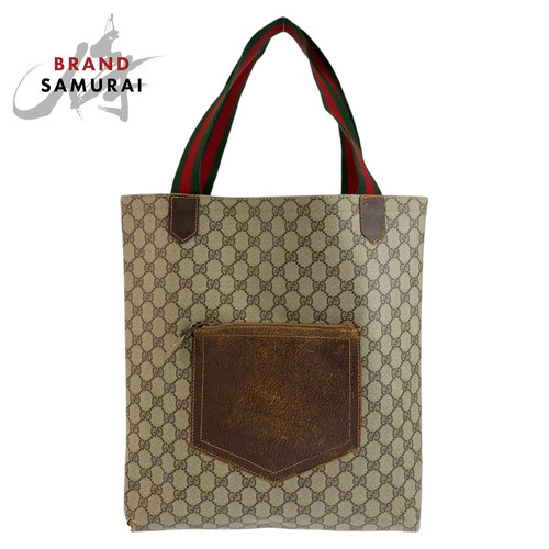 Gucci Sherry Line Beige Brown Gg Canvas Tote Bag Handbag Ladies 603283 U