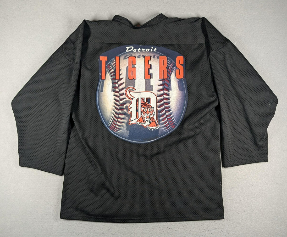 Vintage Detroit Tigers Jersey Mens XL Black MLB Custom PAW Mesh