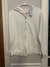 Youth Girls XXL 16-18 White Hooded Zip Up Jacket By Cat Jack