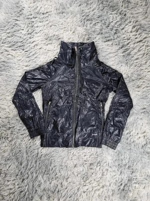 Reebok Regenjacke Schwarz Satin Vintage y2k