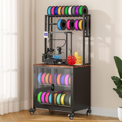 3D Printer Stand with Filament Storage, 29.5'' X 18.9'' Dustproof and Moisture-Pro