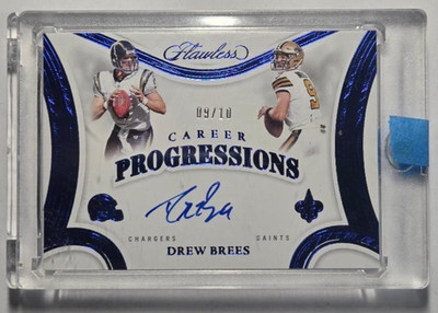 2025 PANINI FLAWLESS #CP-DBS DREW BREES CAREER PROGRESSIONS AUTOGRAPH 9/10