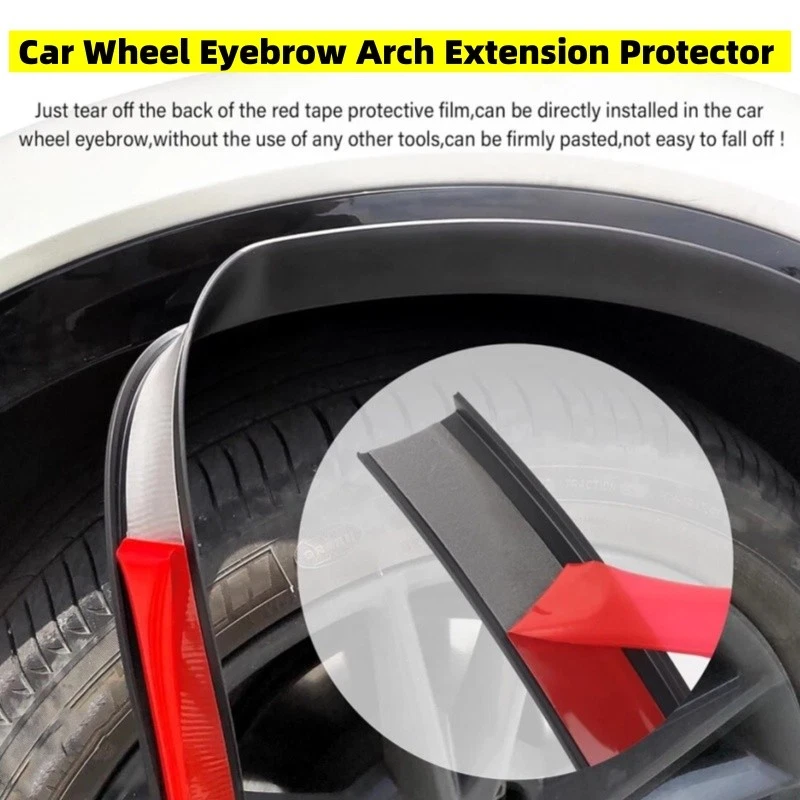 SUV Car Universal Fender Flares Wheel Protector Extension Rubber Moulding Trim - Image 3 of 4