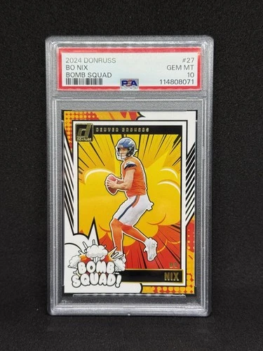 Bo Nix  Panini Donruss 2024 Bomb Squad Denver Broncos PSA 10