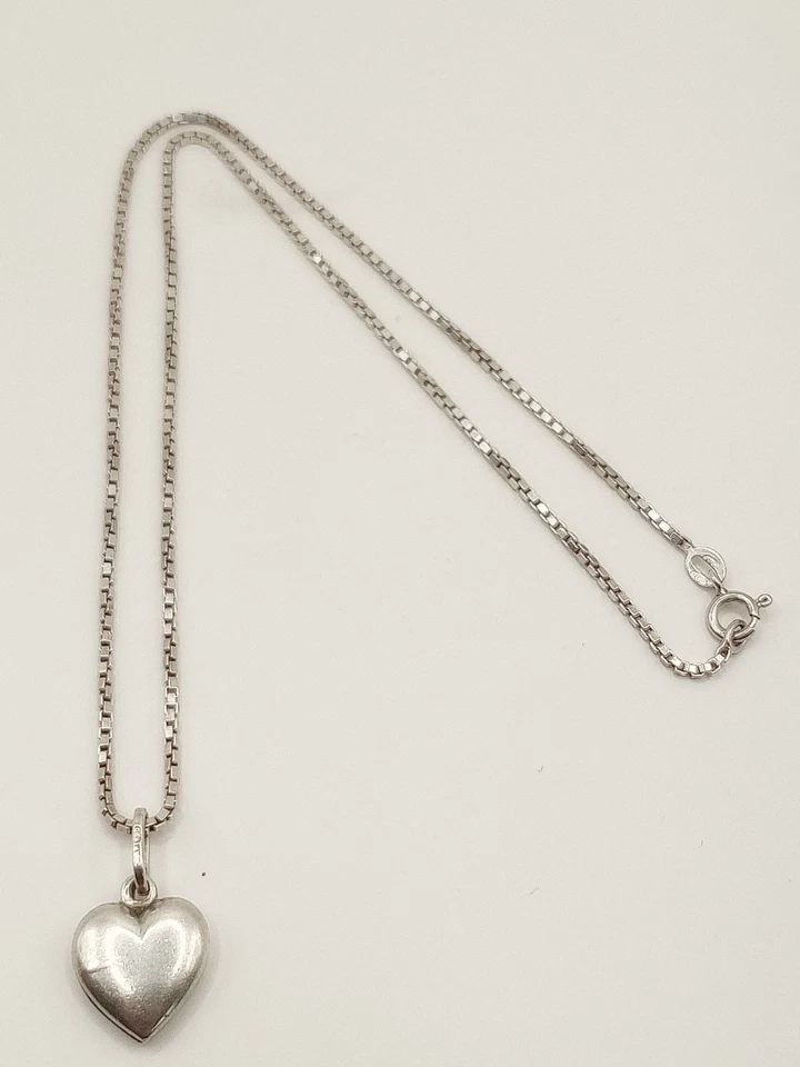 Collana Choker Donna Argento 925 Ciondolo Cuore Argento Antico Vintage 800 - Immagine 2 di 4
