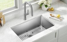 30"x17"x10" Undermount Workstation Kitchen Sink Stainless Steel Single Bowl