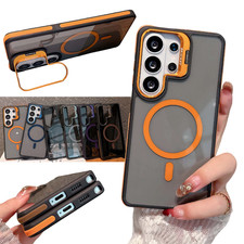 For Galaxy S26 Edge S25 S24 FE S23 Plus Ultra Mag Safe Case + Camera Lens Stand