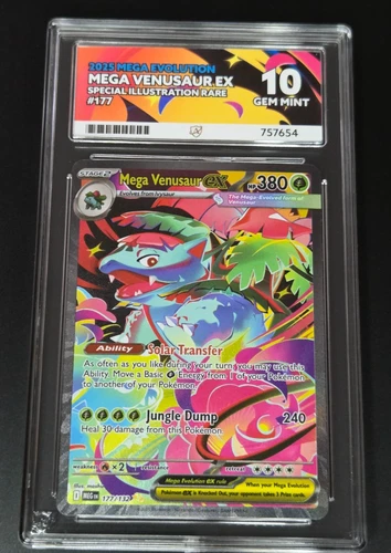 Pokemon Mega Venusaur EX SIR 177/132 Mega Evolutions English Ace 10 Perfect