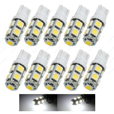 10 x White Back Up Reverse Light Bulbs 9 SMD 5050 LED 168 T10 921 912 194 + TOOL