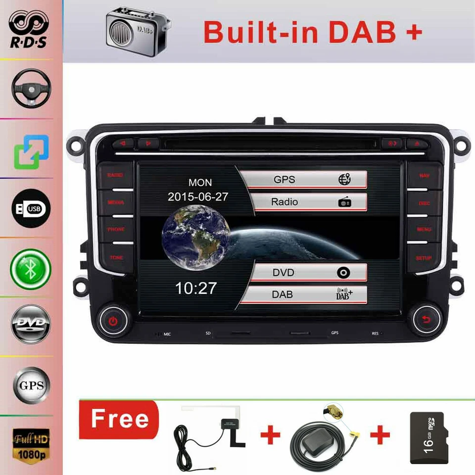  7" Car Stereo for VW Passat Golf MK5/6 Polo Radio Head Unit DVD GPS BT RDS DAB+ - Image 4 of 4