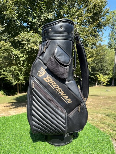 Brosnan Golf Collectable Vintage Golf Club Bag, Black Leather Bag- Good Cond.