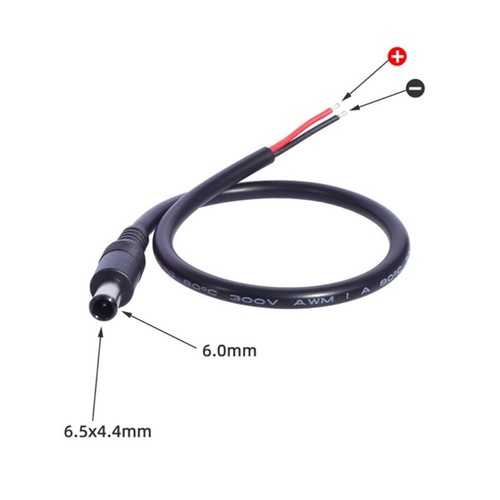 Barrels Power Plug Pigtail Cable 6.5mmx4.4mm Male Barrels Connector Cord - Photo 6/8
