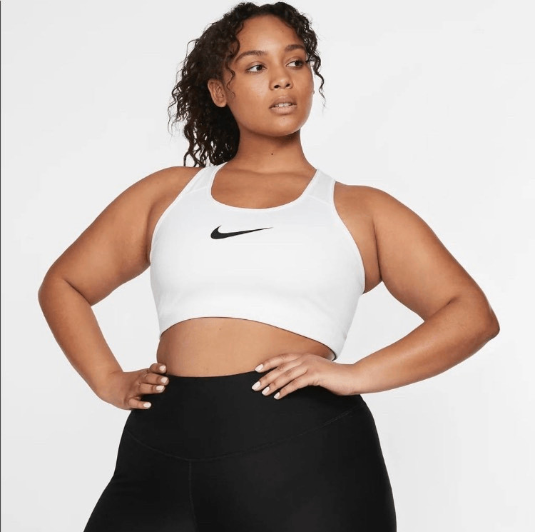 Nike Plus Size DriFIT MediumSupport Sports Bra , Wh… Gem